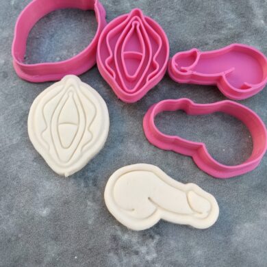 Mini P+V Set Cookie Fondant Embosser Imprint Stamp and Cookie Cutter
