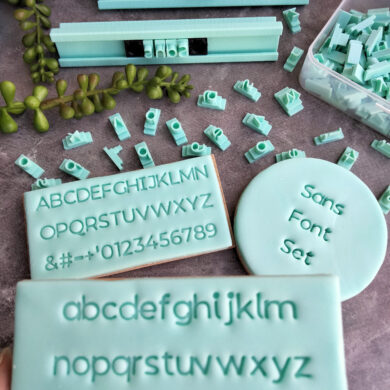 Sans Alphabet Cookie Fondant Embosser Font Stamp Set (lowercase, uppercase or both sets options)
