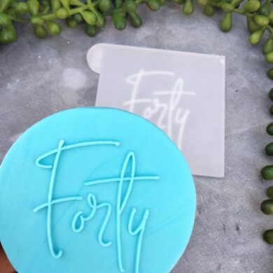 Forty / 40th Birthday Fondant Cookie Stamp with Raised Detail