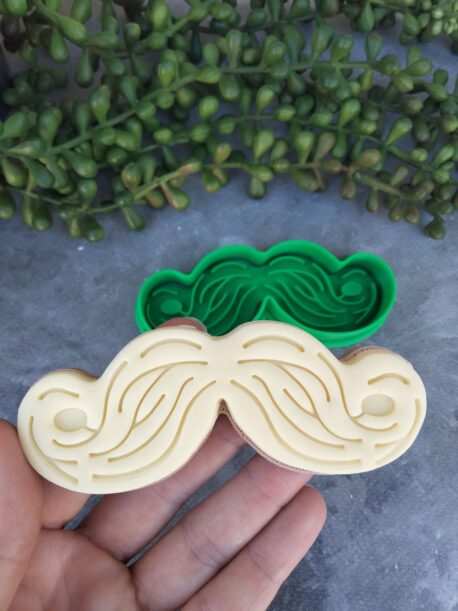 Moustache Cookie Fondant Embosser Stamp and Cutter Movember Mo Fathers Day