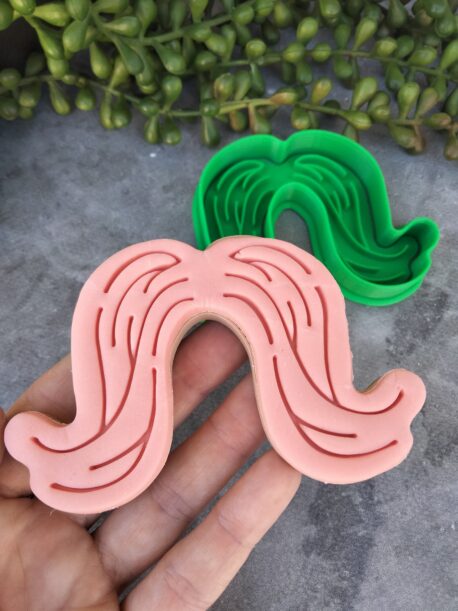 Moustache Cookie Fondant Embosser Stamp and Cutter Movember Mo Fathers Day