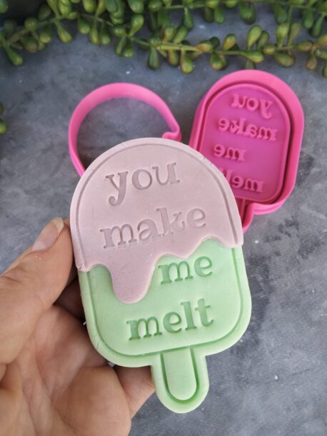 You make me melt Popsicle Cookie Cutter and Fondant Embosser Set Valentine's Day