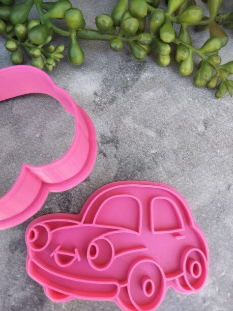 Whimsical Car Cookie Fondant Embosser and Cookie Cutter