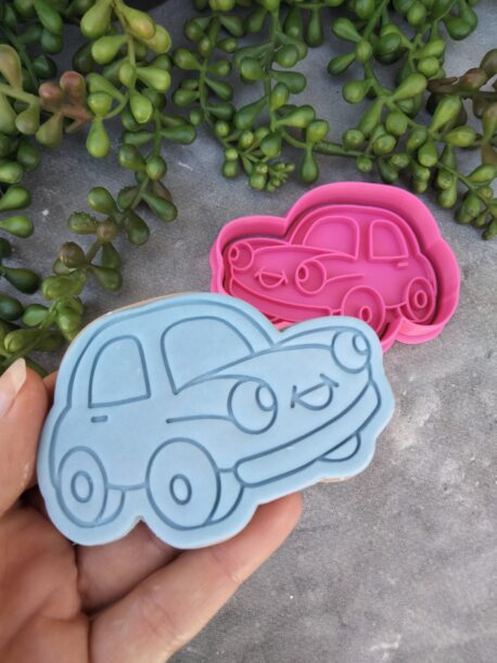 Whimsical Car Cookie Fondant Embosser and Cookie Cutter