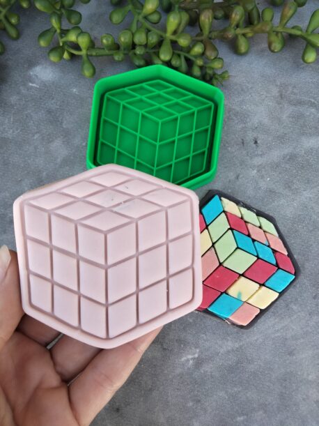 Rubik's Cube Cookie Cutter and Fondant Stamp Embosser 80's Retro Party Theme 1980's Rubix cube 