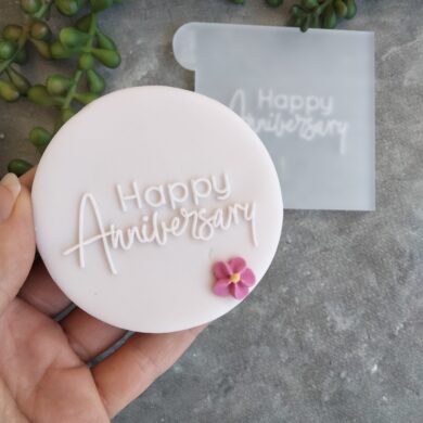 Happy Anniversary Cookie Stamp with Raised Detail