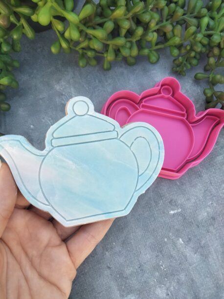 Teapot Cookie Cutter and Fondant Embosser Stamp