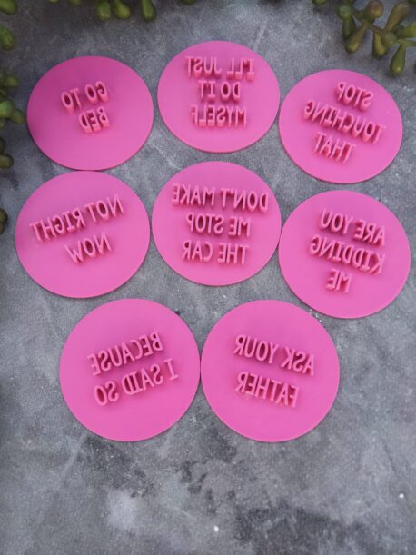 Classic Mum Sayings Cookie text Embosser Stamps Set - Mothers Day Mum Joke