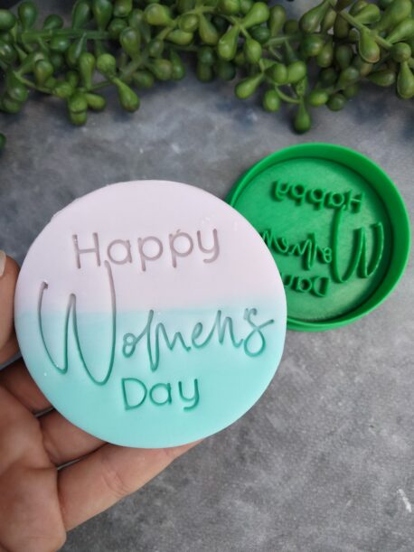 Happy Woman's Day Cookie Fondant Stamp Embosser and Cutter - IWD International Woman's Day