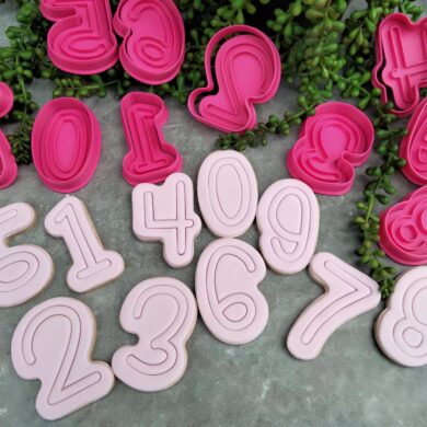 Quirky Number Shape Cookie Cutters and Embosser (0-9) Individual or Full Set