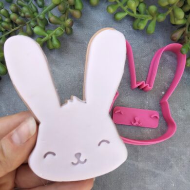 Chubby Bunny Face Set Cookie Cutter and Fondant Embosser – Easter