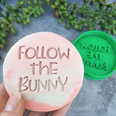 Follow the Bunny Cookie Fondant Stamp Embosser and Cookie Cutter - Easter