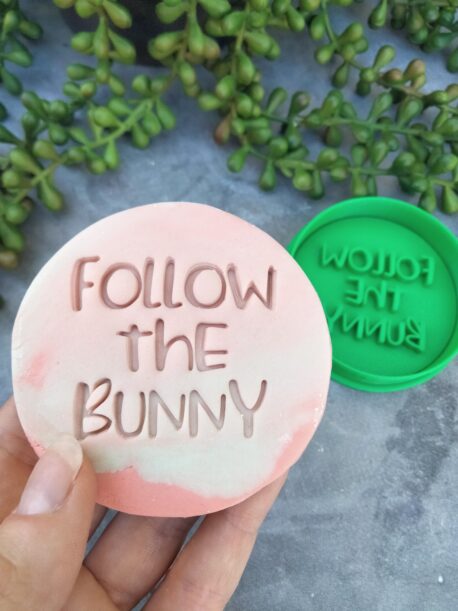 Follow the Bunny Cookie Fondant Stamp Embosser and Cookie Cutter - Easter