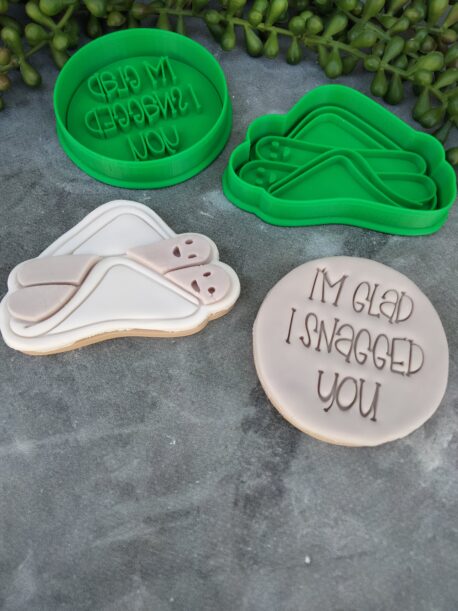 I'm Glad I Snagged You Cookie Cutter and Fondant Embosser Set for Valentines Day
