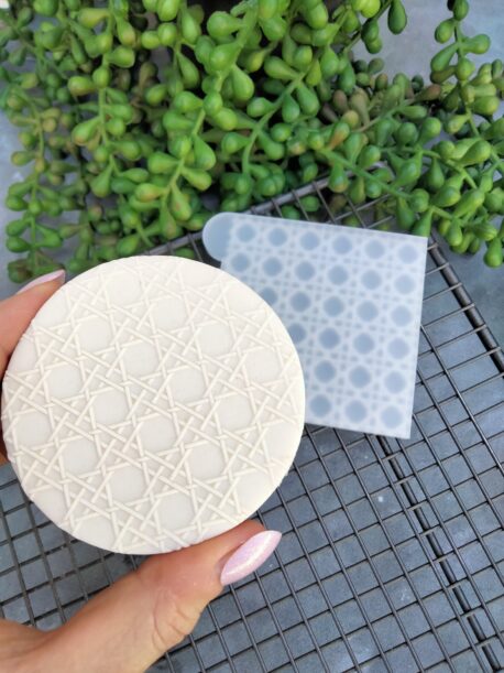 Rattan Pattern Fondant Cookie Stamp with Raised Detail