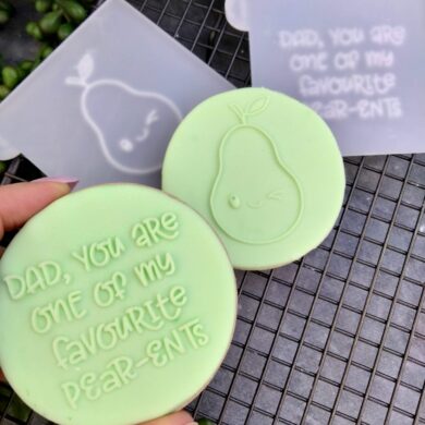 Dad you are one of my Favourite PEAR-ENTS- Fathers Day Fondant Cookie Stamp with Raised Detail Set