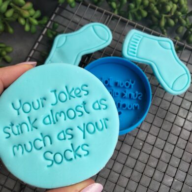 Your Jokes Stink almost as much as your Socks Cookie Fondant Embosser and Cookie Cutter - Fathers Day