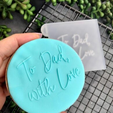 To Dad, with Love Fondant Cookie Stamp with Raised Detail