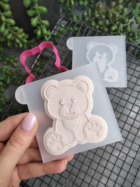 Teddy Bear Cookie Cutter and Raised Fondant Embosser Stamp Set