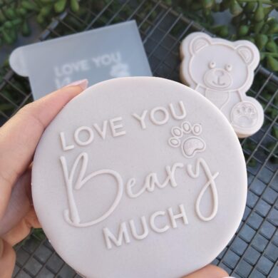 Love you Beary much Fondant Cookie Stamp with Raised Detail