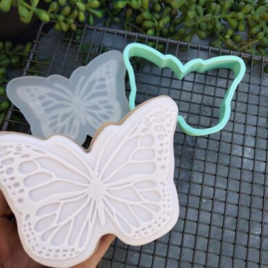 Butterfly Cookie Cutter and Raised Fondant Embosser Stamp Set