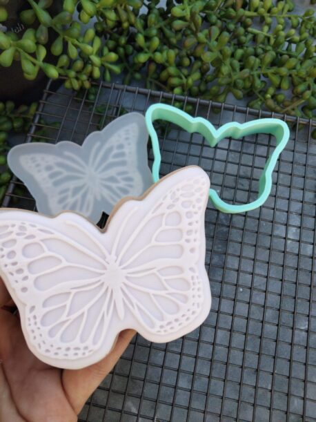 Butterfly Cookie Cutter and Raised Fondant Embosser Stamp Set