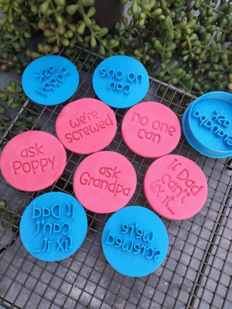 If Dad can't fix it... Set Fondant Cookie Stamp and Cookie Cutter Set - Fathers Day