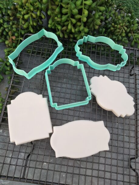 Random Plaque Cookie Cutters Set of 3 Cookie Plaques / Frames