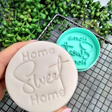 Home Sweet Home Round Cookie Cutter and Fondant Stamp Embosser Housewarming Biscuits Home Sweet Home