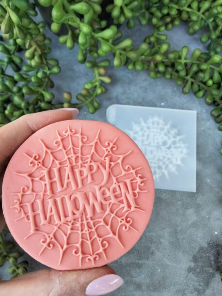Happy Halloween (Style 2) Fondant Cookie Stamp with Raised Detail