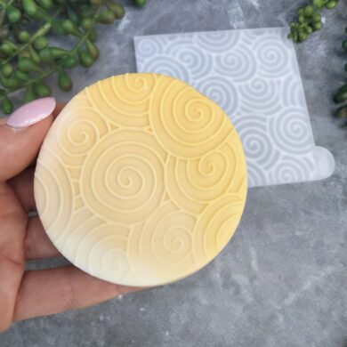 Trippy Swirl Pattern Fondant Cookie Stamp with Raised Detail