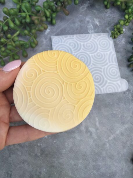 Trippy Swirl Pattern Fondant Cookie Stamp with Raised Detail