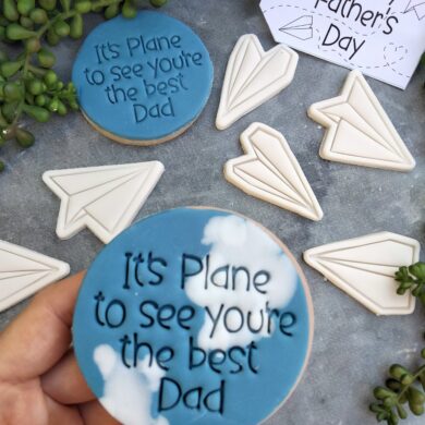 It's Plane to see you're the best Dad with 3 x Paper Plane Cookie Cutter and Fondant Embosser Set Fathers Day