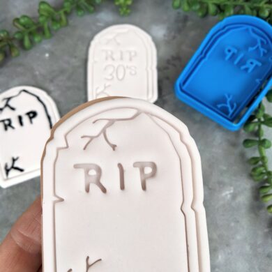 Headstone Gravestone Tombstone Cookie Cutter and Fondant Embosser Stamp RIP DIY Customisable