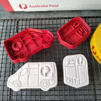 Australia Post Van and Australia Post Box Cookie Cutter and Fondant Embosser Stamp Set Auspost