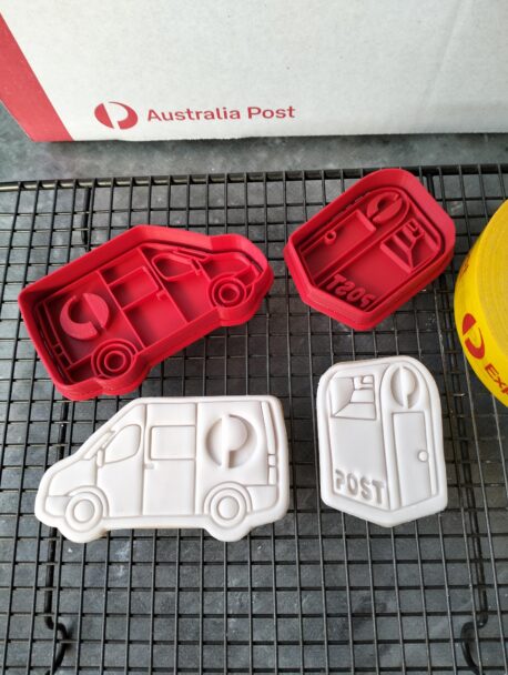 Australia Post Van and Australia Post Box Cookie Cutter and Fondant Embosser Stamp Set Auspost