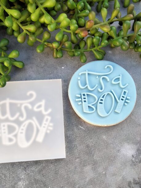It's a Boy Cookie Stamp with Raised Detail