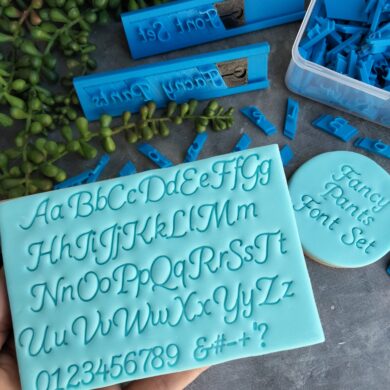 Fancy Alphabet Cookie Fondant Embosser Font Stamp Set (lowercase, uppercase & numbers) Fancy Pants Font Set