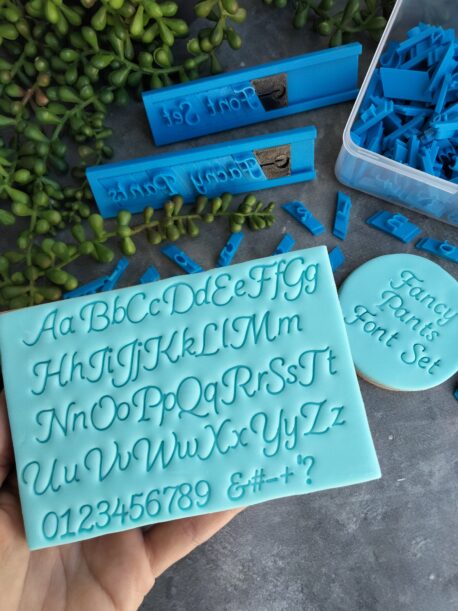 Fancy Alphabet Cookie Fondant Embosser Font Stamp Set (lowercase, uppercase & numbers) Fancy Pants Font Set