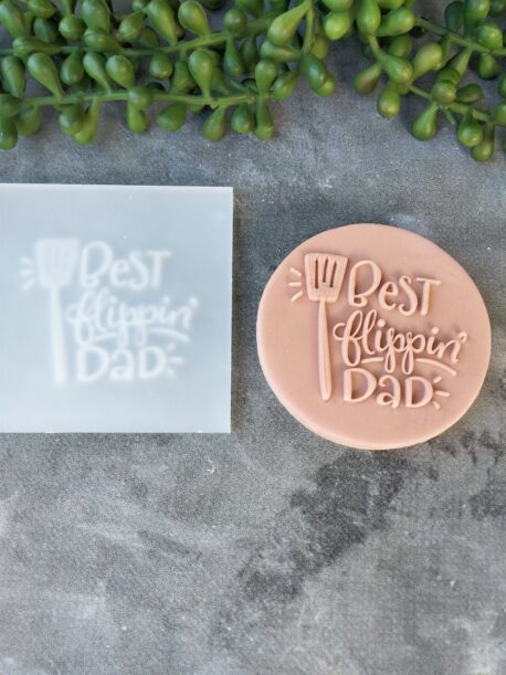 Best Flippin' Dad Cookie Cutter and Raised Stamp Set - Fathers Day