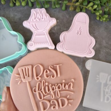 Best Flippin' Dad Cookie Cutter and Raised Stamp Set - Fathers Day