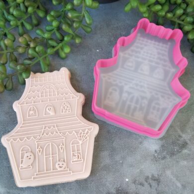 Haunted House Raised Detail Stamp and Cookie Cutter PYO Halloween