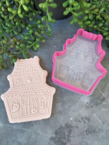 Haunted House Raised Detail Stamp and Cookie Cutter PYO Halloween