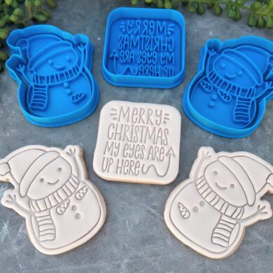 Christmas Snowman and Snowwoman Fondant Cookie Stamp and Cookie Cutter – Christmas Puns
