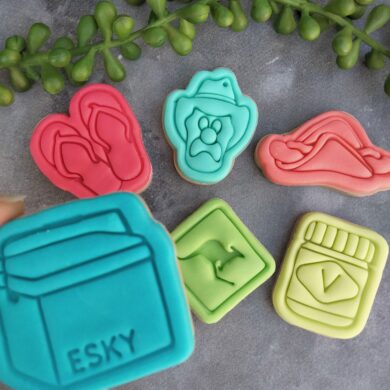 Aussie Iconic Mini Cookie Cutter and Fondant Embosser Set Set of 6 - Australia Day