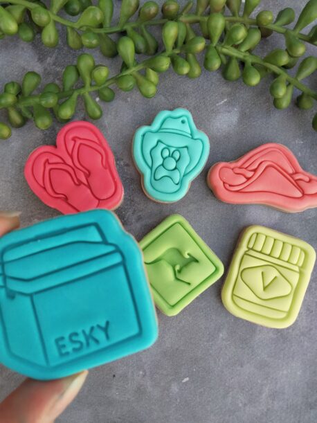Aussie Iconic Mini Cookie Cutter and Fondant Embosser Set Set of 6 - Australia Day