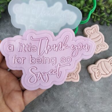 A little Thankyou being so sweet Raised Cookie Stamp with Cookie Cutter Set - Teachers Gift