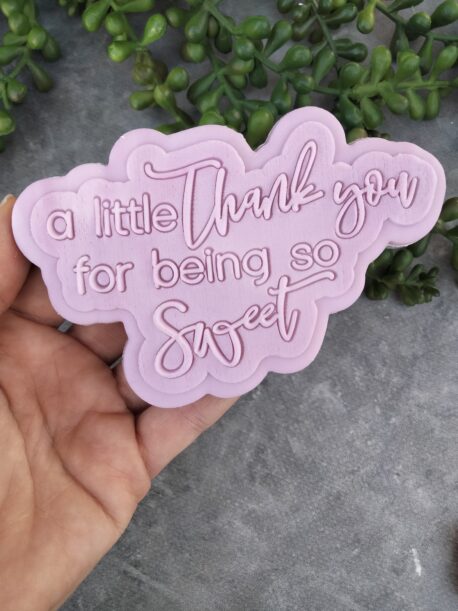 A little Thankyou being so sweet Raised Cookie Stamp with Cookie Cutter Set - Teachers Gift