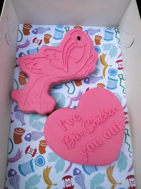 Ibis Bin Chicken Cookie Cutter & Raised Fondant Embosser Stamp Set Valentines Day I've Bin Chicken you out