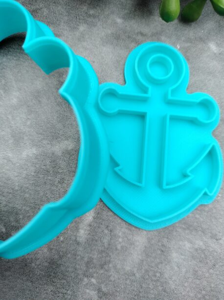 Boat Anchor Cookie Cutter and Cookie Embosser Stamp Set